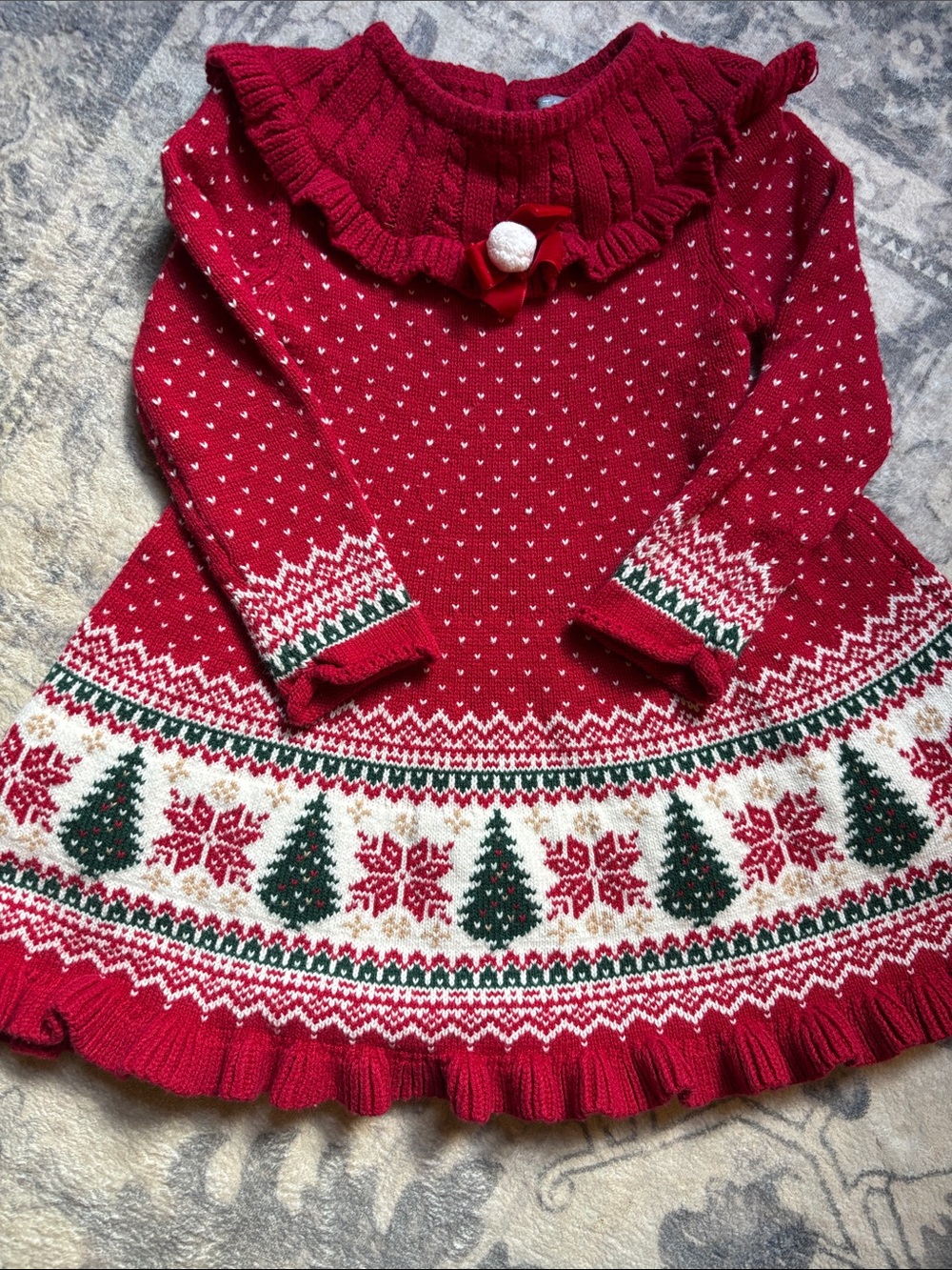 Girls' Festive sweater Holiday Dress